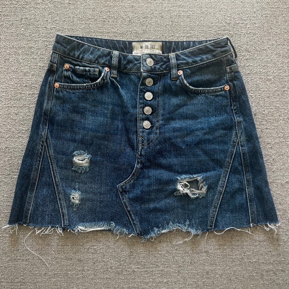 We The Free - Distressed Denim Mini Skirt (26)